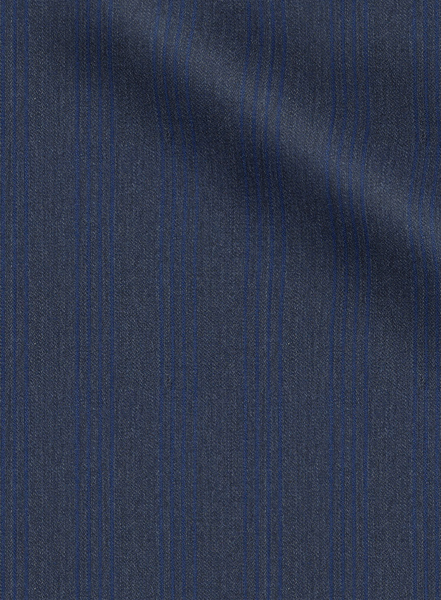 Scabal Londoner Erafin Stripe Blue Wool Jacket - StudioSuits