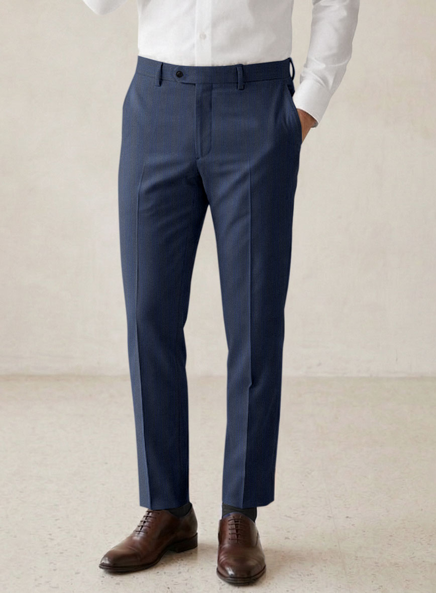 Scabal Londoner Erafin Stripe Blue Wool Suit - StudioSuits