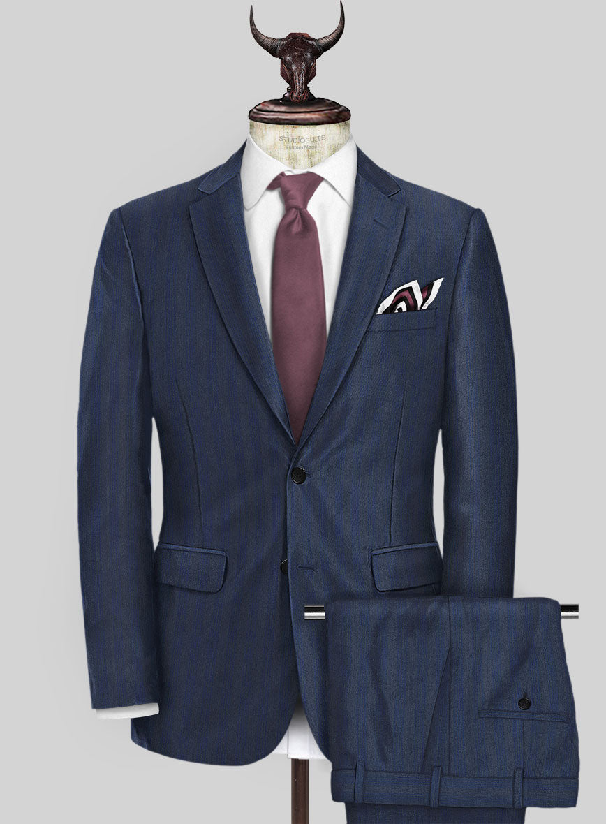 Scabal Londoner Erafin Stripe Blue Wool Suit – StudioSuits