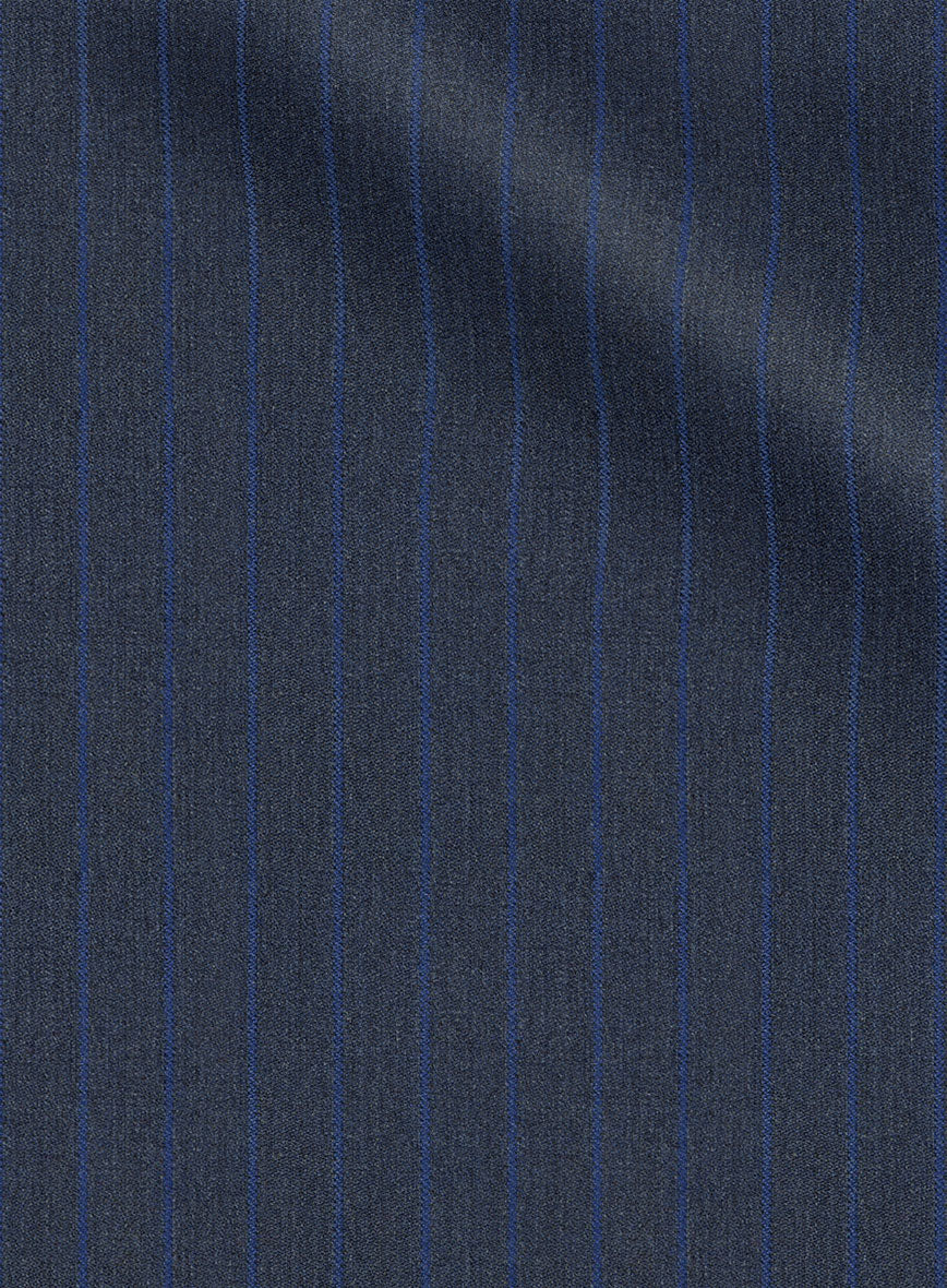 Scabal Londoner Floras Stripe Blue Wool Suit - StudioSuits