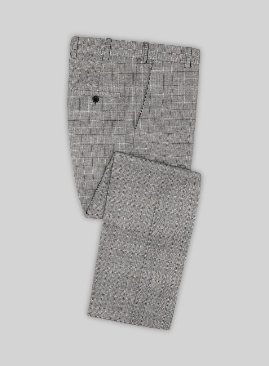 Scabal Londoner Glen Gray Wool Pants - StudioSuits