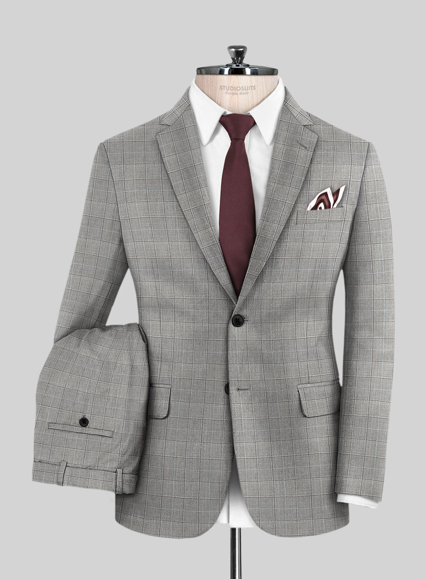 Scabal Londoner Glen Gray Wool Suit - StudioSuits