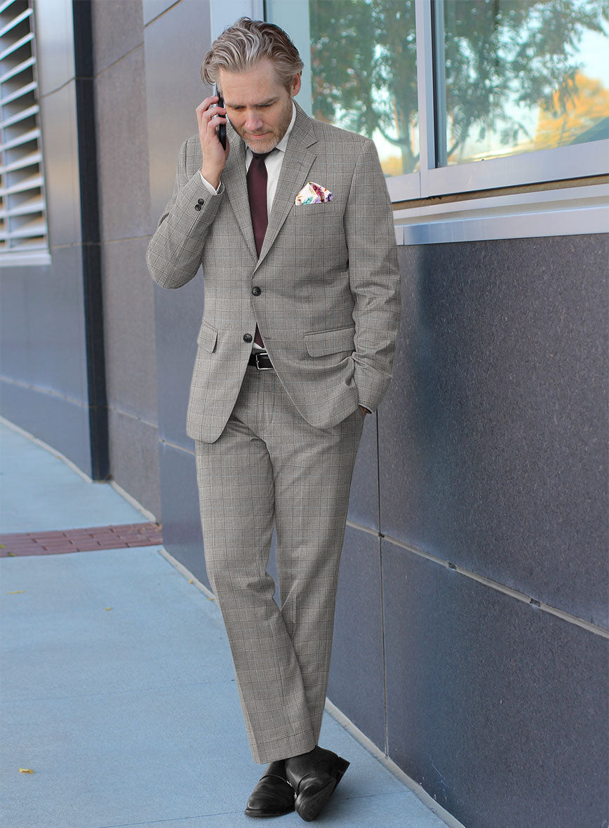 Scabal Londoner Glen Gray Wool Suit - StudioSuits