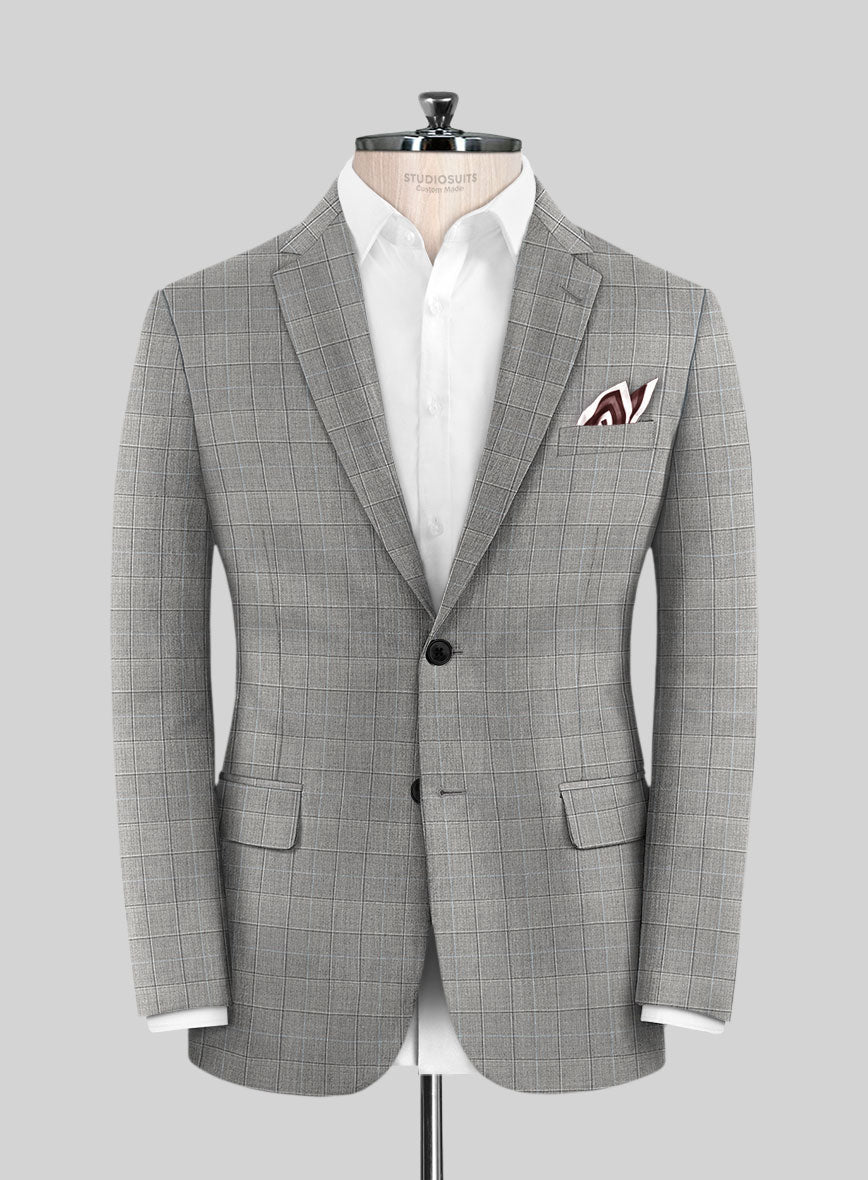 Scabal Londoner Glen Gray Wool Suit - StudioSuits