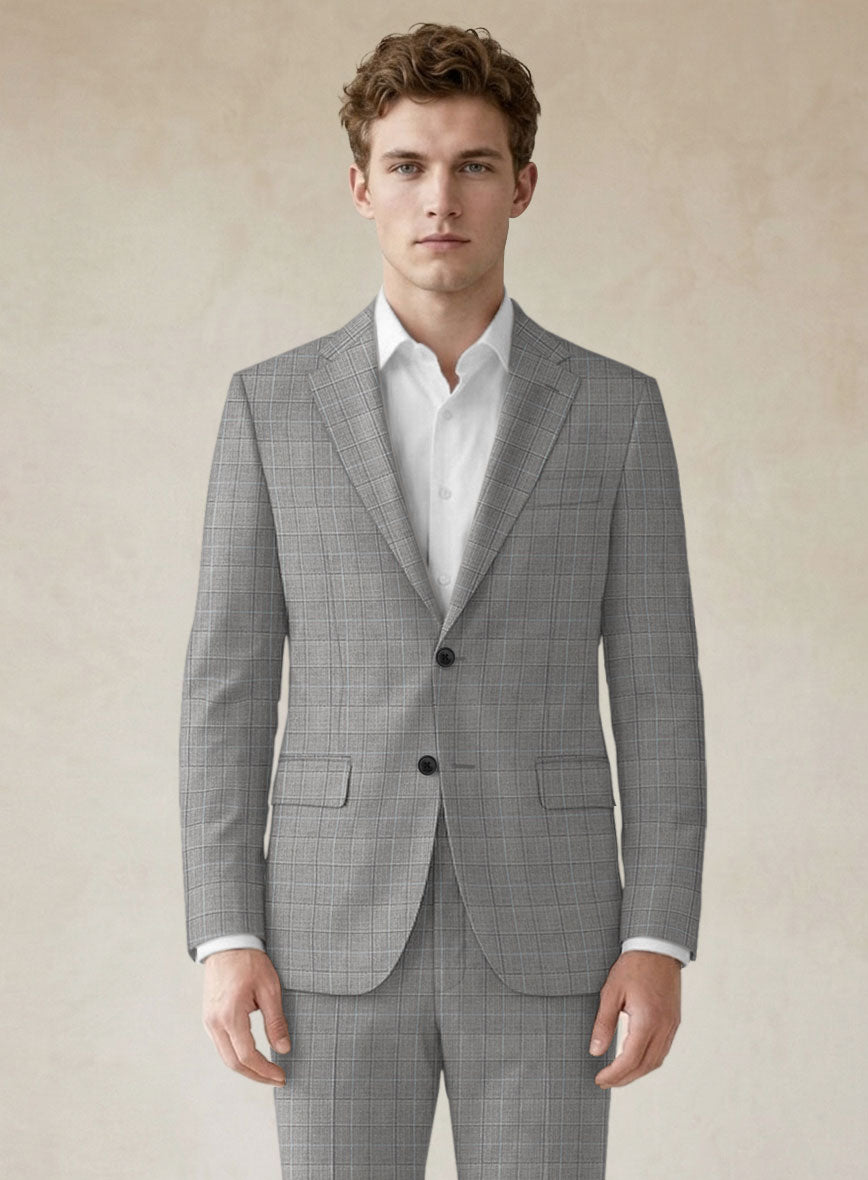 Scabal Londoner Glen Gray Wool Jacket - StudioSuits