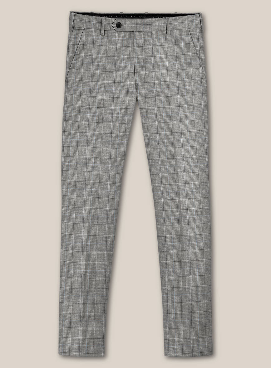 Scabal Londoner Glen Gray Wool Pants - StudioSuits
