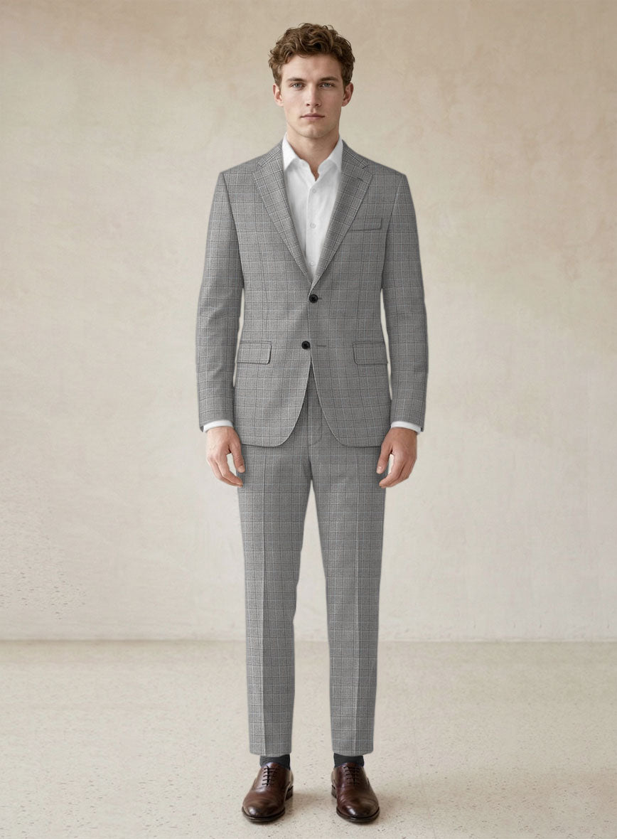 Scabal Londoner Glen Gray Wool Suit - StudioSuits