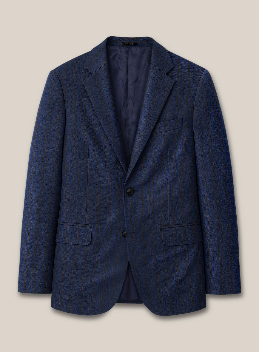 Scabal Londoner Ilianti Stripe Blue Wool Suit - StudioSuits