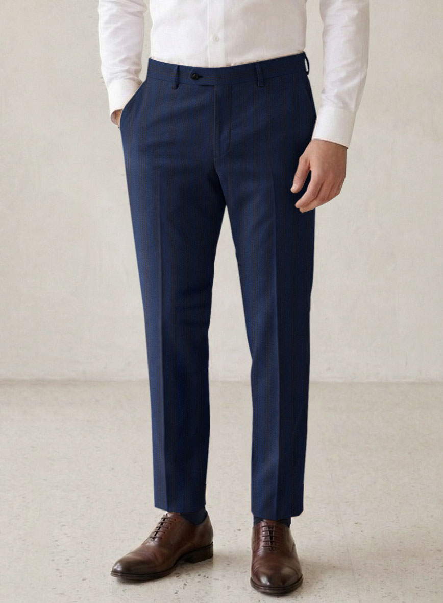 Scabal Londoner Ilianti Stripe Blue Wool Suit - StudioSuits