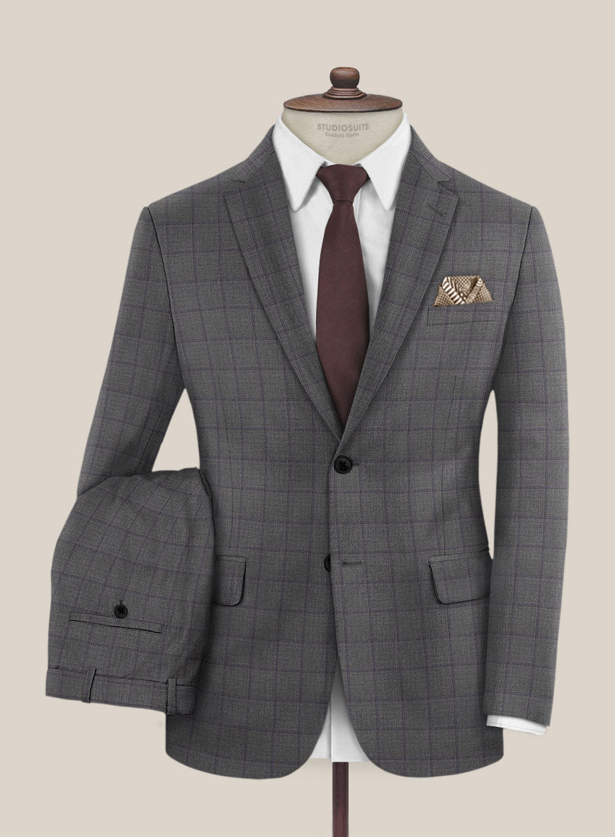 Scabal Londoner Inagi Checks Gray Wool Suit - StudioSuits