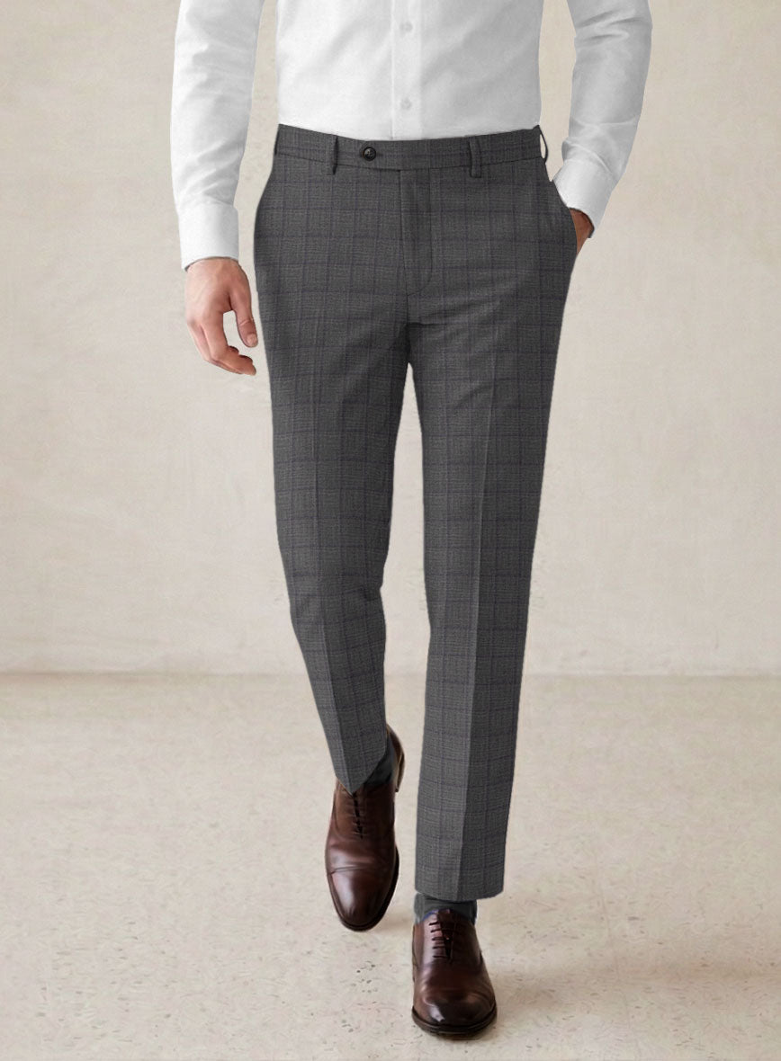 Scabal Londoner Inagi Checks Gray Wool Suit - StudioSuits