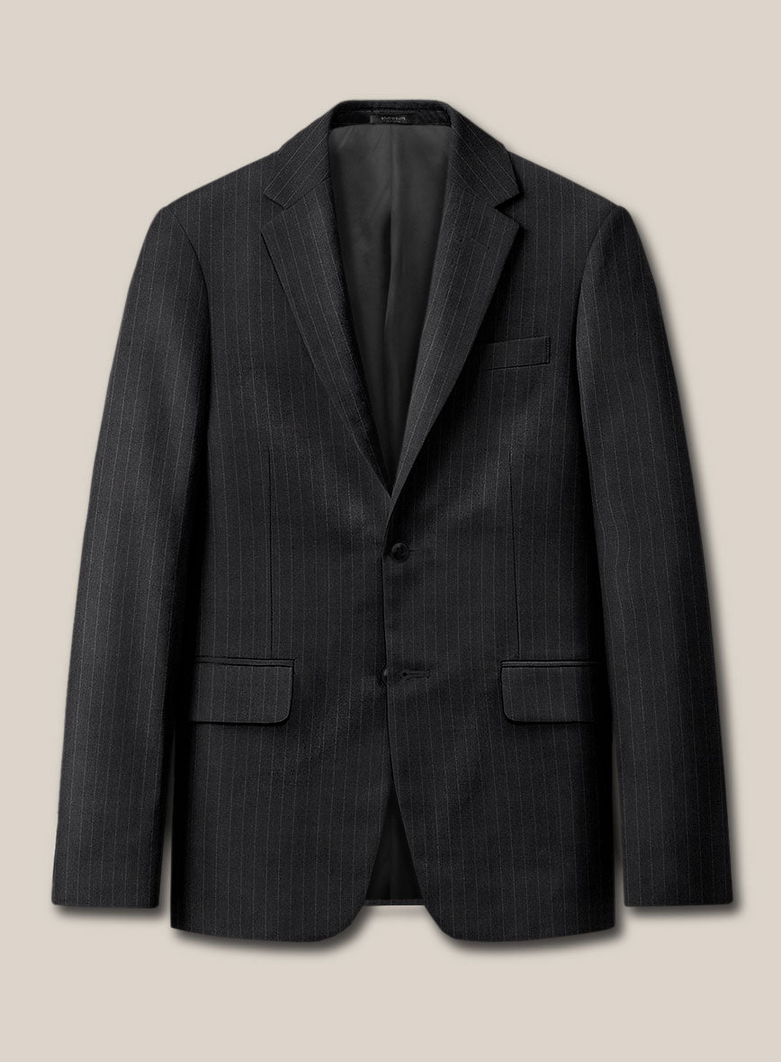Scabal Londoner Isai Stripe Charcoal Wool Suit - StudioSuits
