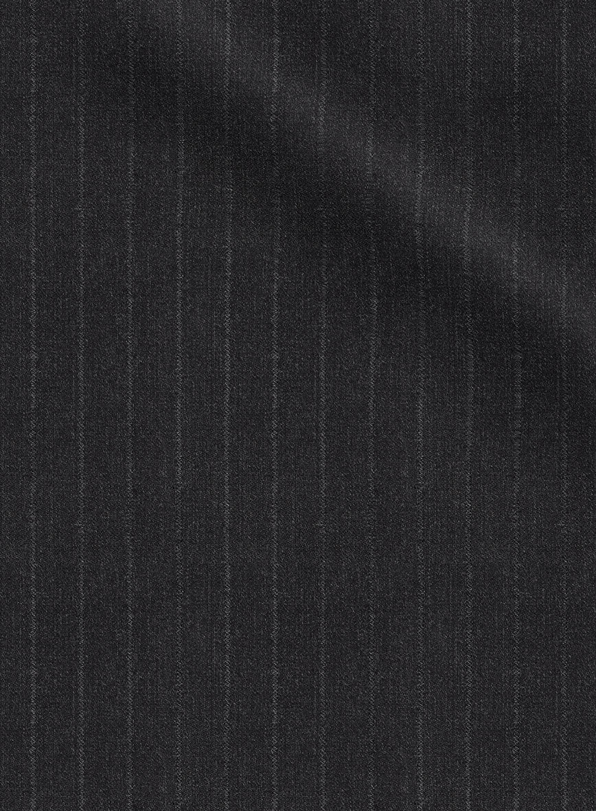 Scabal Londoner Isai Stripe Charcoal Wool Suit - StudioSuits