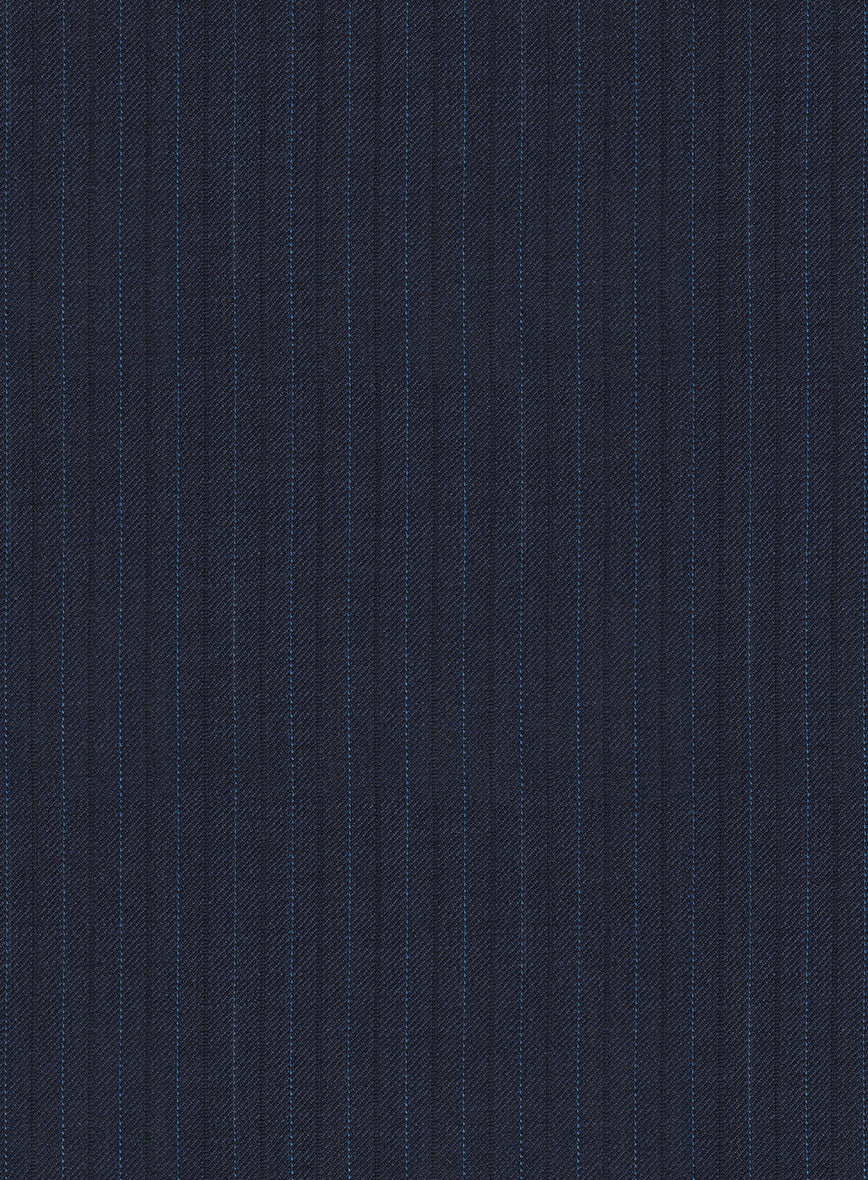 Scabal Londoner Jaspal Stripe Blue Wool Suit - StudioSuits