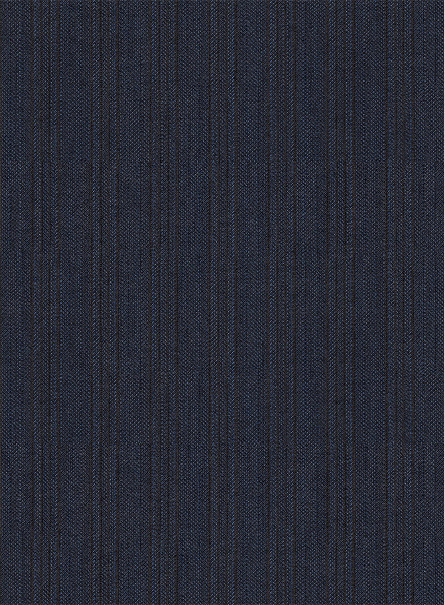 Scabal Londoner Jolge Stripe Blue Wool Jacket - StudioSuits