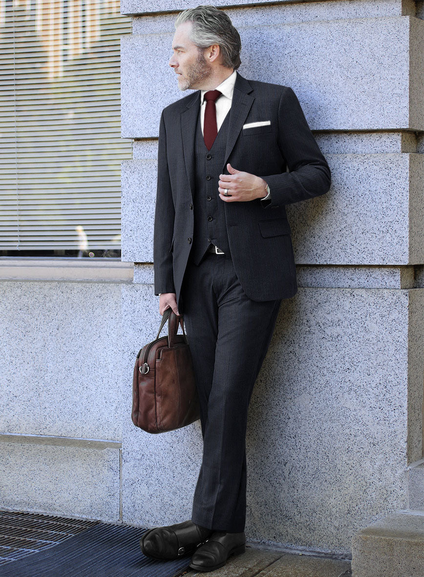 Scabal Londoner Jolge Stripe Blue Wool Suit - StudioSuits