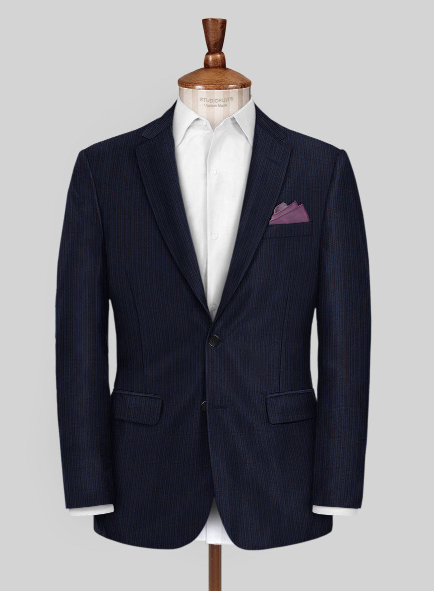 Scabal Londoner Malno Stripe Blue Wool Suit - StudioSuits
