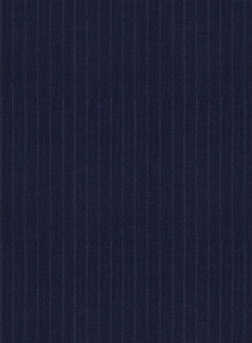 Scabal Londoner Mence Stripe Blue Wool Jacket - StudioSuits