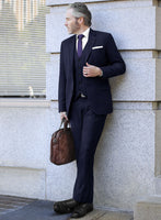 Scabal Londoner Mence Stripe Blue Wool Suit - StudioSuits