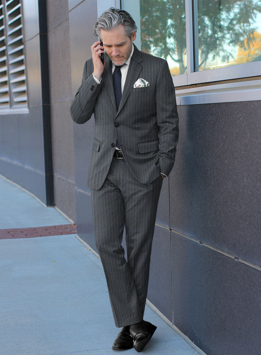 Scabal Londoner Metra Gray Wool Suit - StudioSuits