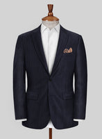 Scabal Londoner Nicaso Stripe Blue Wool Jacket - StudioSuits
