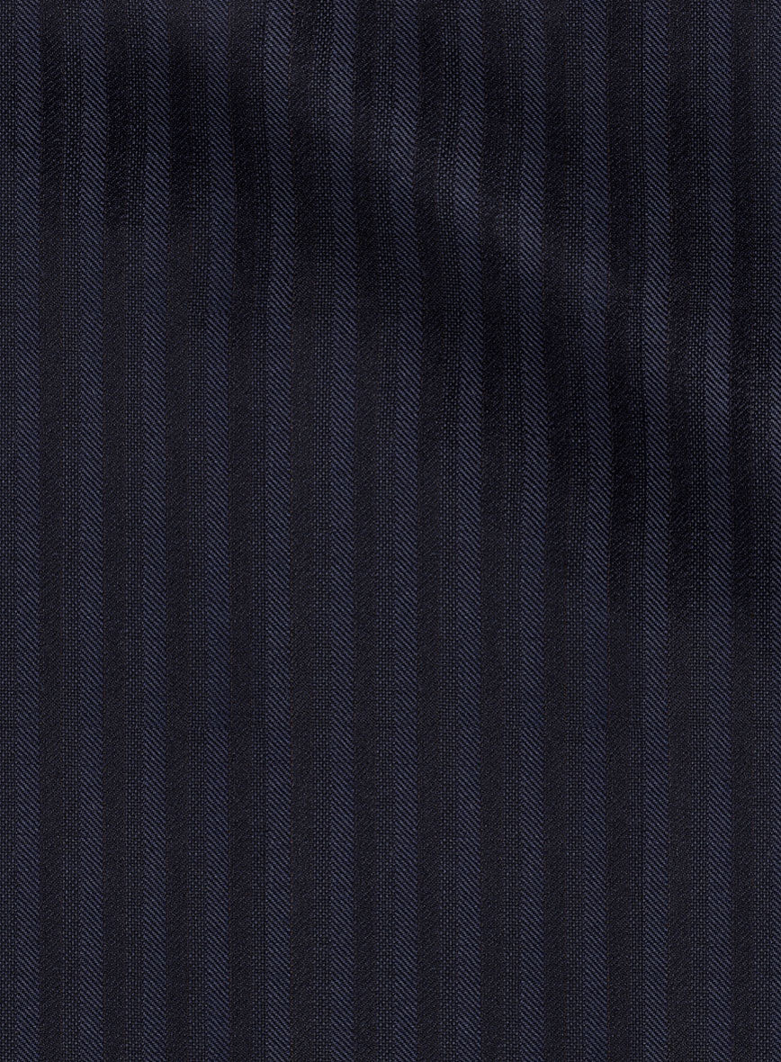 Scabal Londoner Nicaso Stripe Blue Wool Pants - StudioSuits