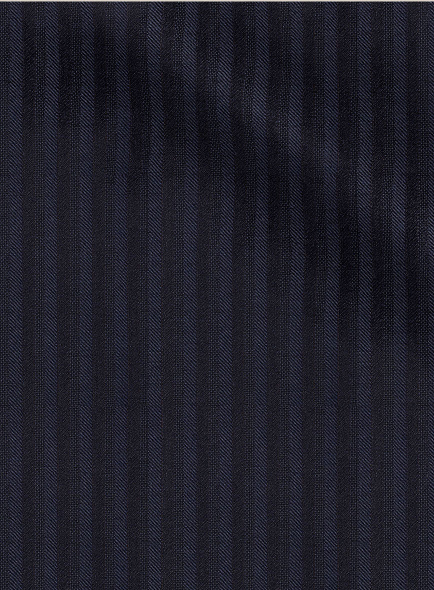 Scabal Londoner Nicaso Stripe Blue Wool Pants - StudioSuits