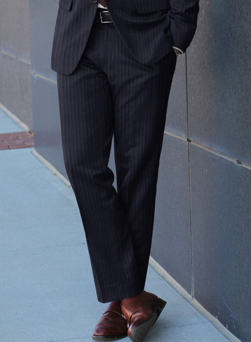 Scabal Londoner Nicaso Stripe Blue Wool Suit - StudioSuits