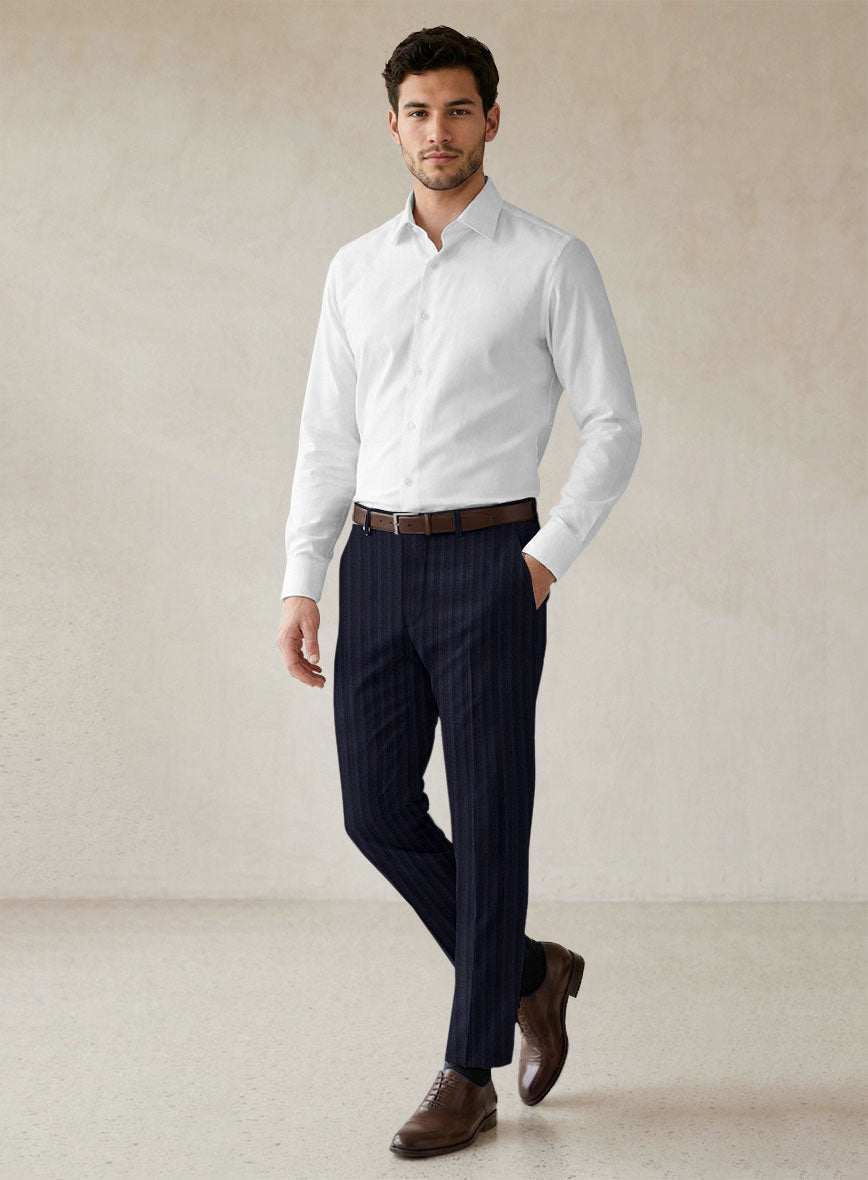 Scabal Londoner Nicaso Stripe Blue Wool Suit - StudioSuits