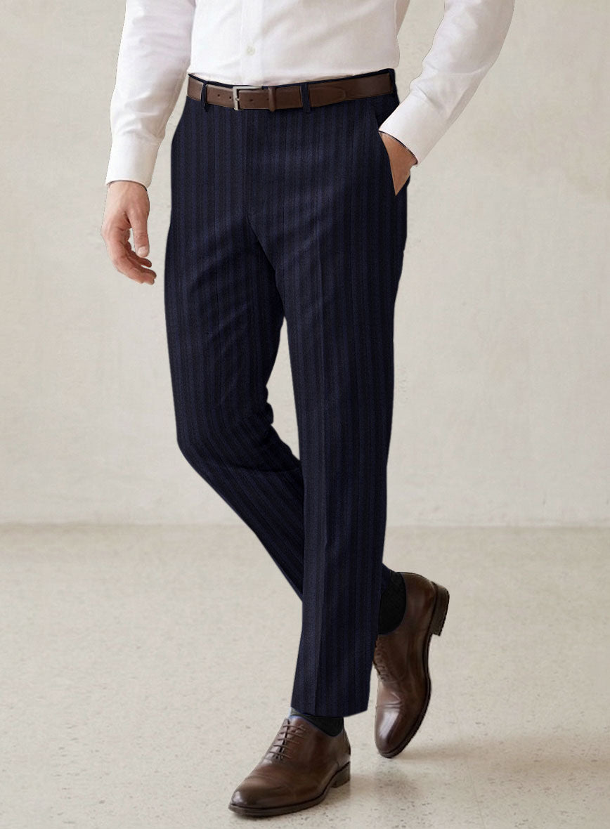 Scabal Londoner Nicaso Stripe Blue Wool Suit - StudioSuits