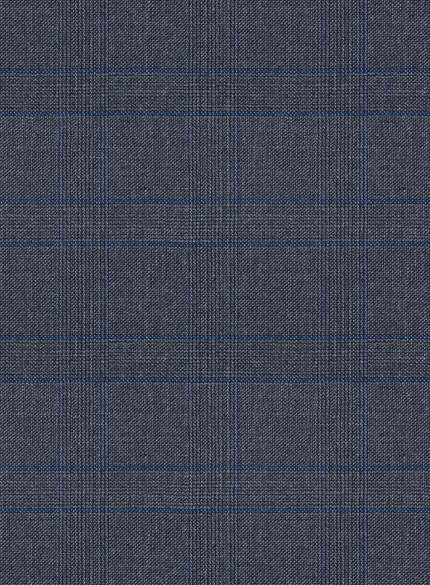 Scabal Londoner Olfoda Checks Blue Wool Jacket - StudioSuits