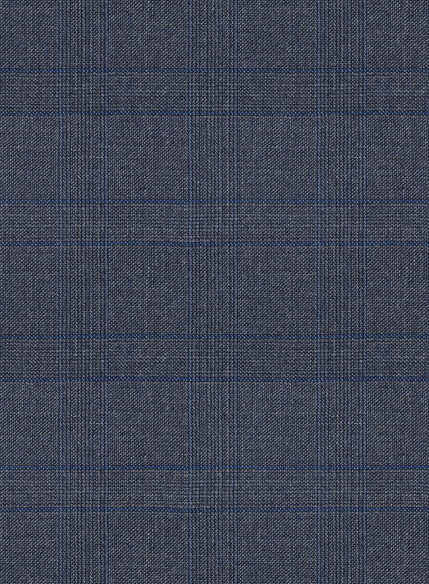 Scabal Londoner Olfoda Checks Blue Wool Pants - StudioSuits