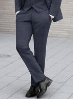 Scabal Londoner Olfoda Checks Blue Wool Suit - StudioSuits