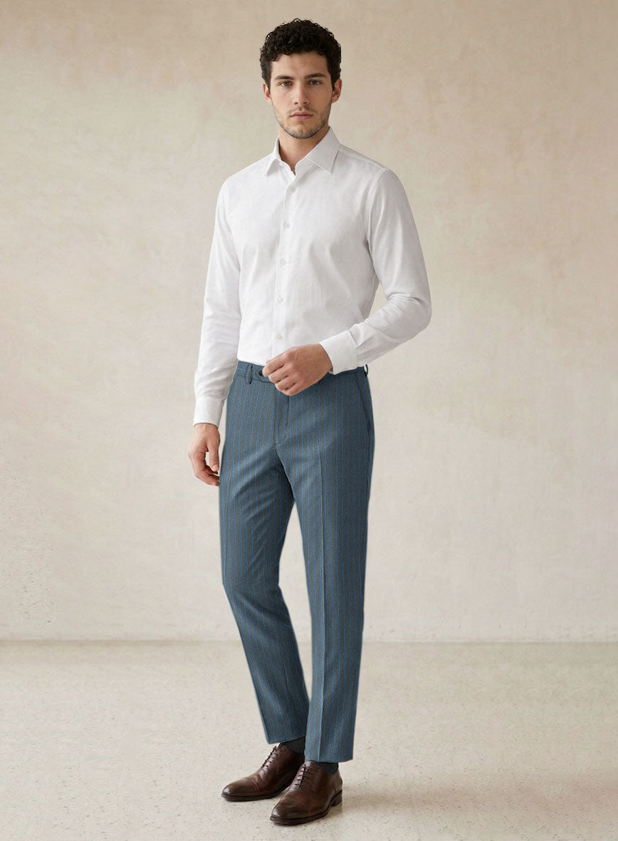 Scabal Londoner Prutna Stripe Gray Wool Suit - StudioSuits