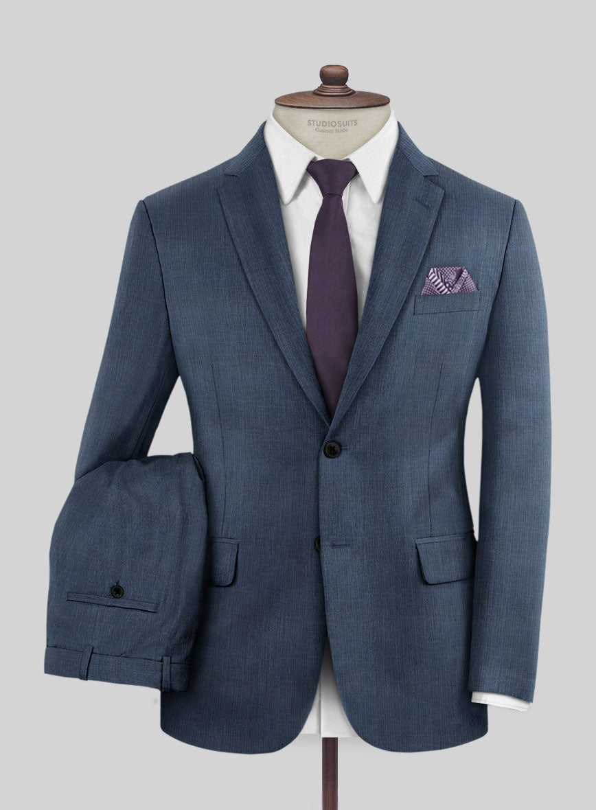 Scabal Londoner Rez Stripe Blue Wool Suit - StudioSuits