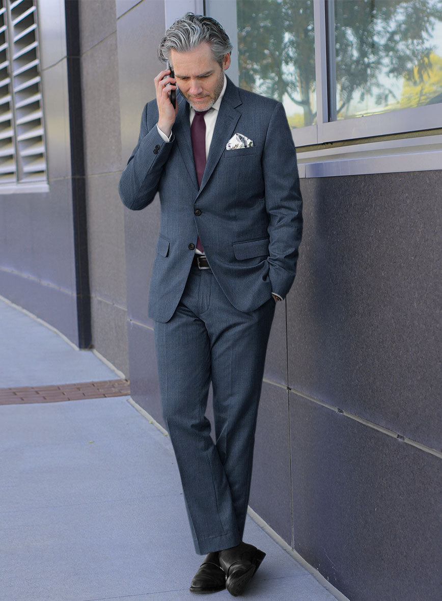 Scabal Londoner Rez Stripe Blue Wool Suit - StudioSuits