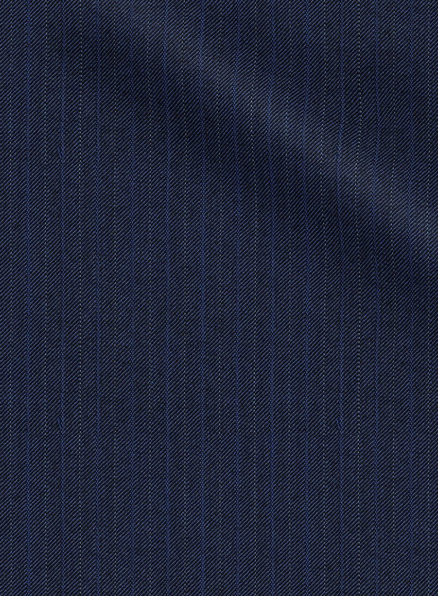 Scabal Londoner Sarcos Stripe Blue Wool Jacket - StudioSuits