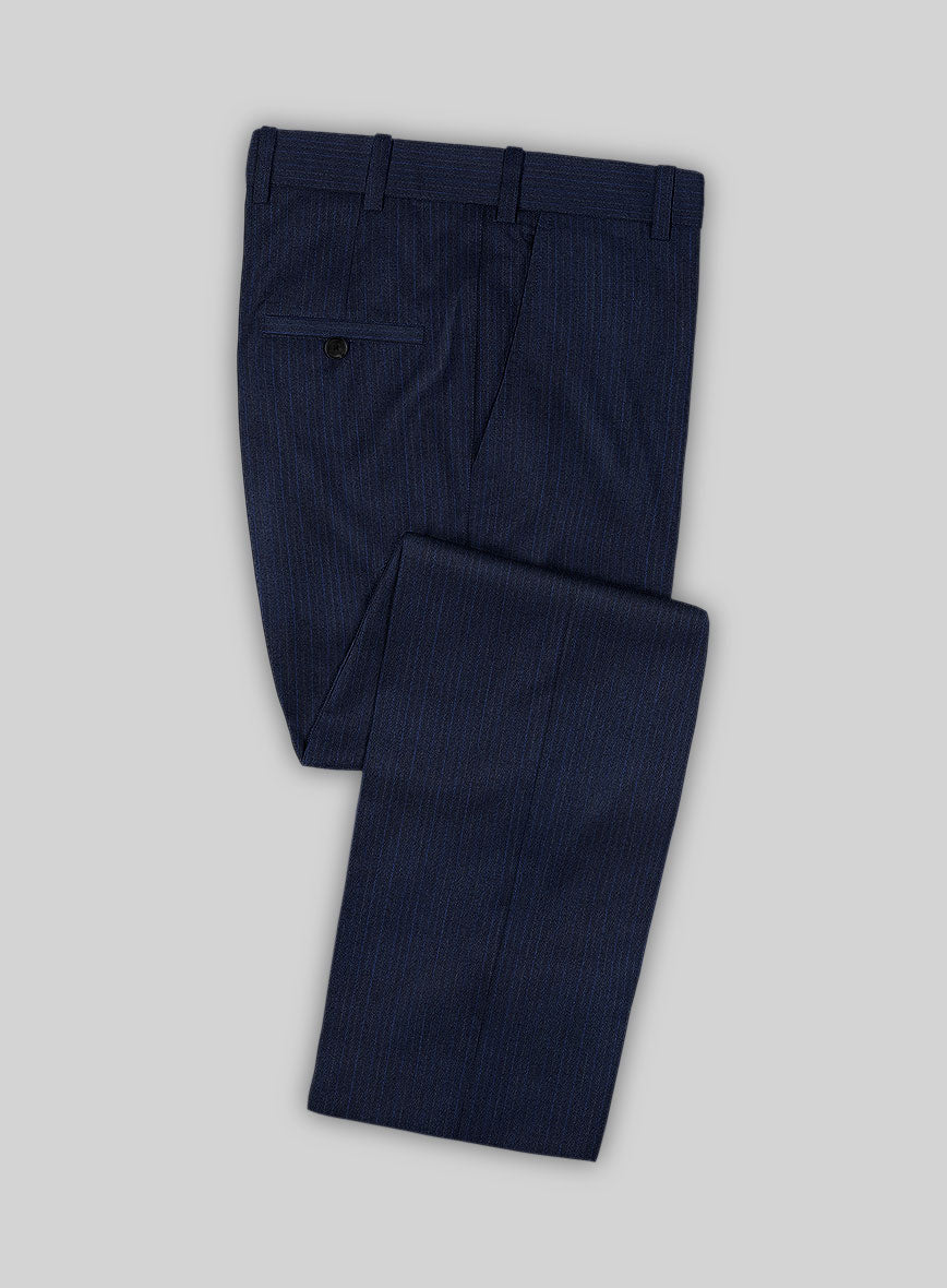 Scabal Londoner Sarcos Stripe Blue Wool Suit - StudioSuits