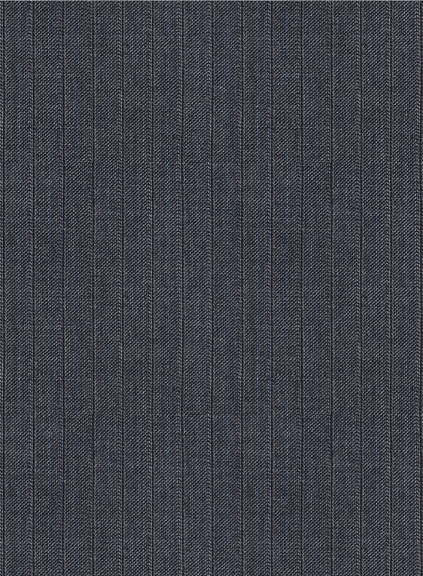 Scabal Londoner Shico Stripe Gray Wool Suit - StudioSuits