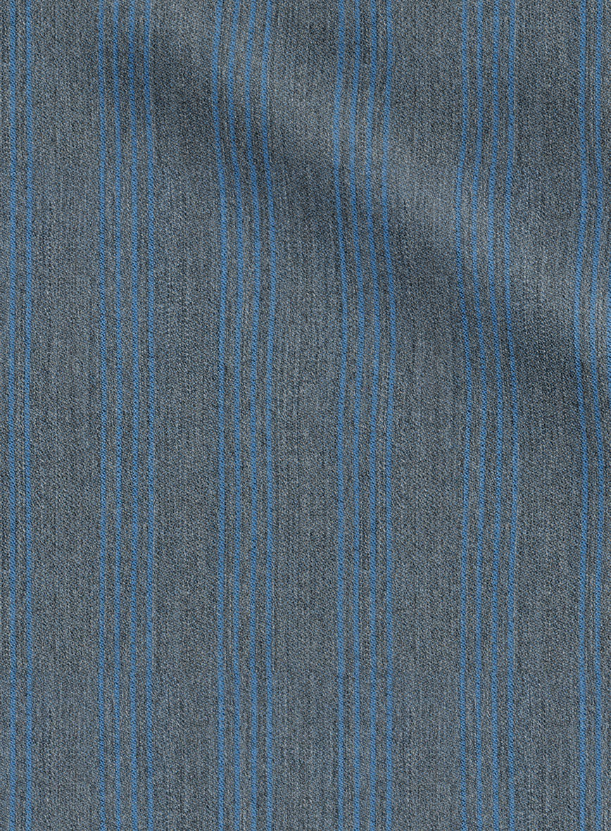 Scabal Londoner Struci Stripe Gray Wool Pants - StudioSuits