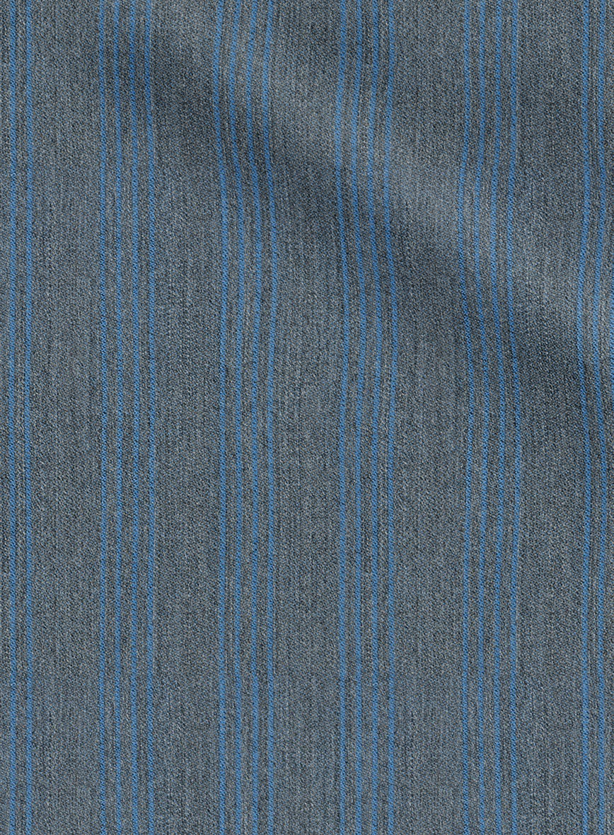 Scabal Londoner Struci Stripe Gray Wool Suit - StudioSuits