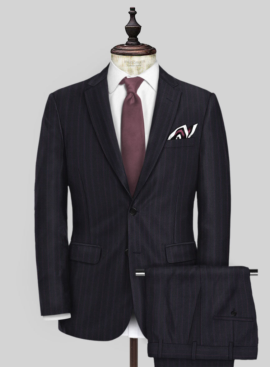 Scabal Londoner Toconi Stripe Blue Wool Suit - StudioSuits