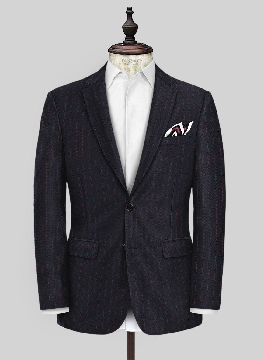 Scabal Londoner Toconi Stripe Blue Wool Suit - StudioSuits