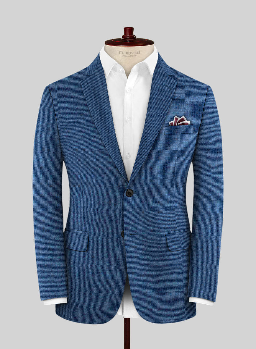 Scabal Londoner Twill Blue Wool Jacket - StudioSuits