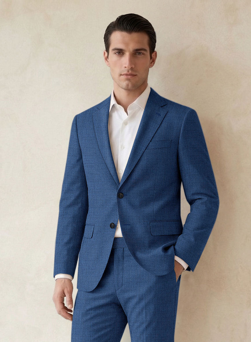 Scabal Londoner Twill Blue Wool Jacket - StudioSuits