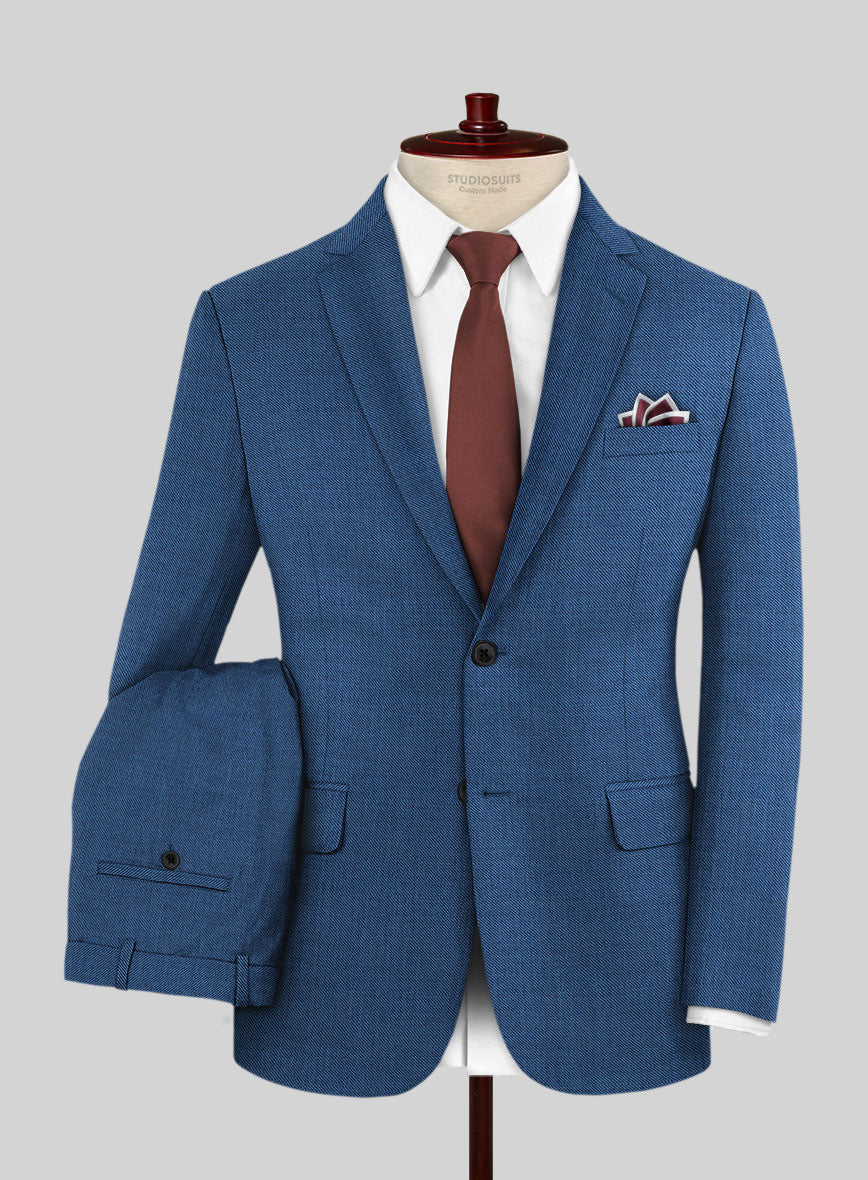 Scabal Londoner Twill Blue Wool Suit - StudioSuits