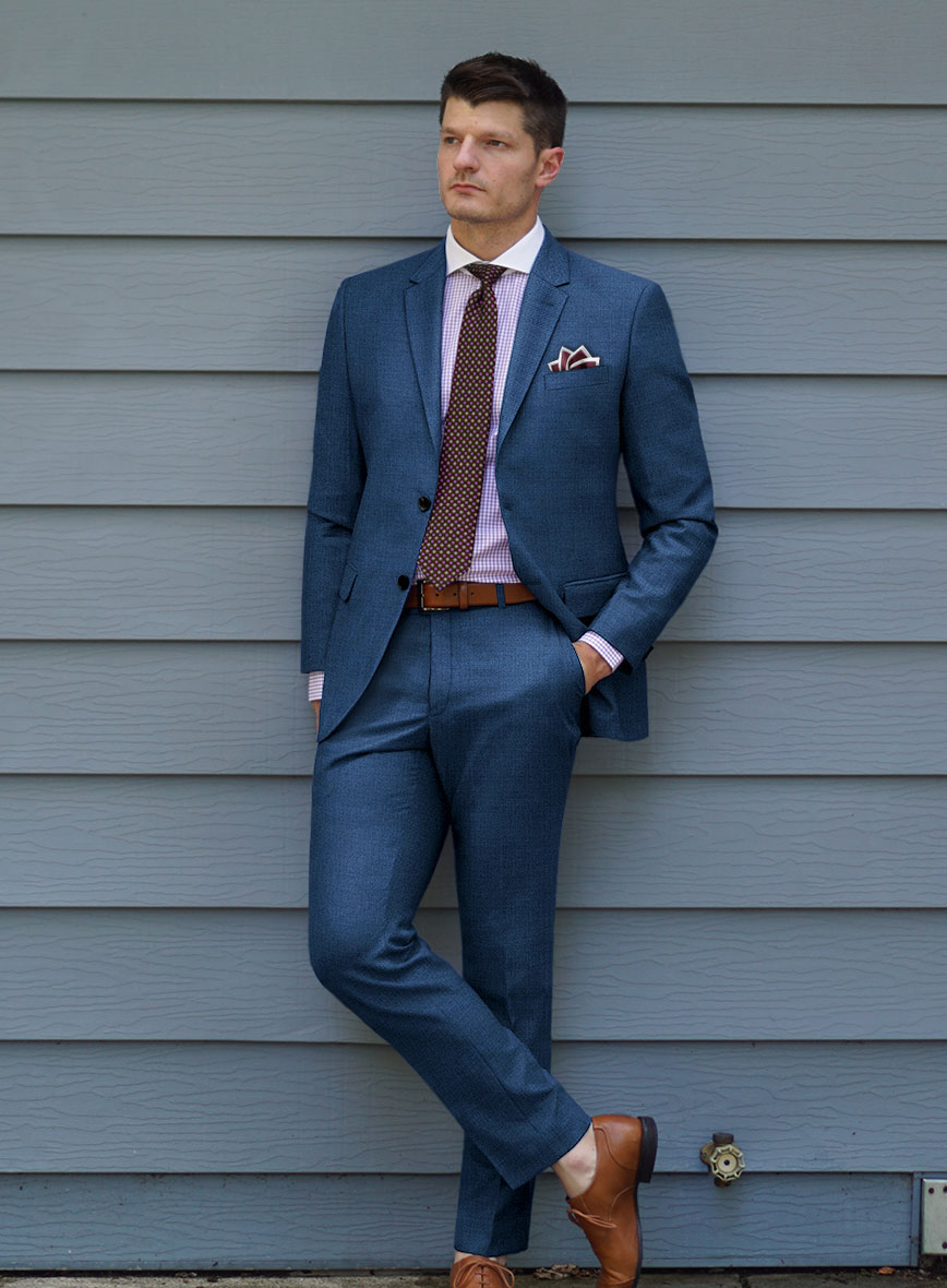 Scabal Suits Scabal Londoner Twill Blue Wool Suit – StudioSuits