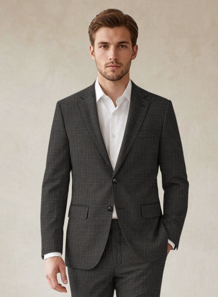 Scabal Londoner Twill Charcoal Wool Jacket - StudioSuits