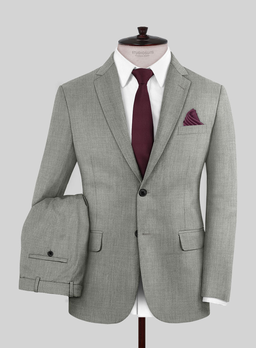 Scabal Londoner Twill Gray Wool Suit - StudioSuits