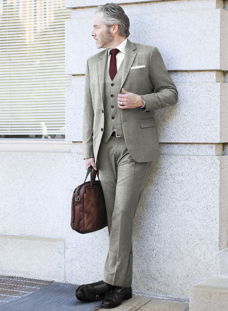 Scabal Londoner Twill Gray Wool Suit - StudioSuits